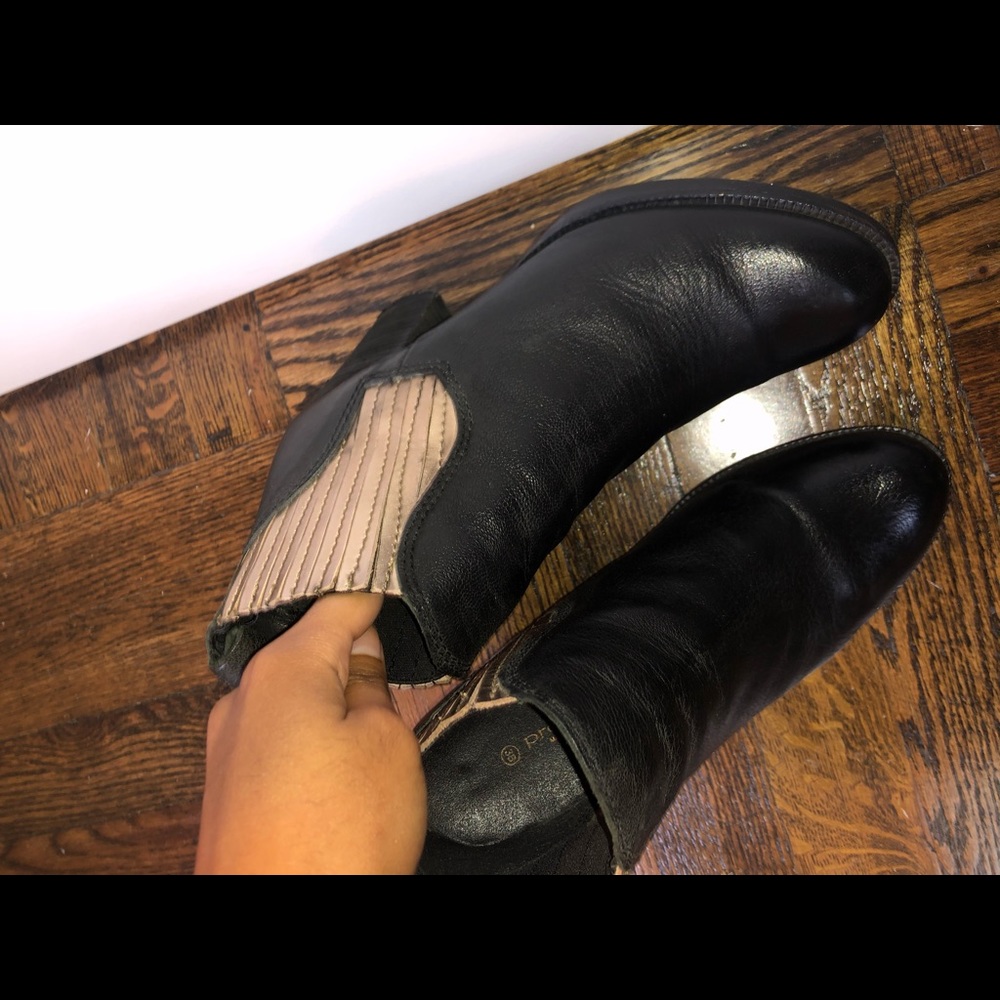 Black Boots with Golden patch